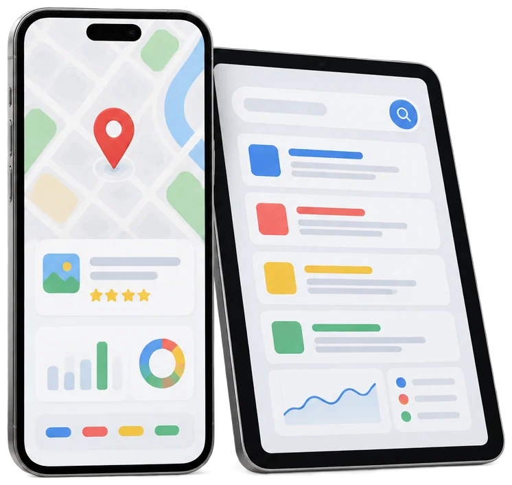 SEO e Google Meu Negócio — ilustração do serviço